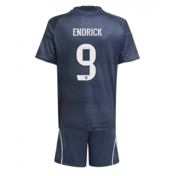 Billige Fotballdrakt Real Madrid Endrick #9 Replika Bortedraktsett Barn 2025-26 Kortermet (med bukser)
